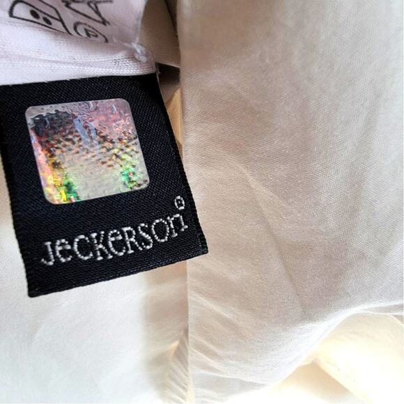 Italian-Made Button-Down Blouse Cream M Classic Capsule Jeckerson Quiet Luxury - Picture 9 of 10